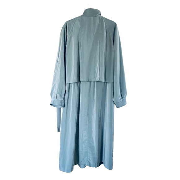 STUNNING Vintage Blue Luba Midmod Trench Coat Jacket - Picture 7 of 10